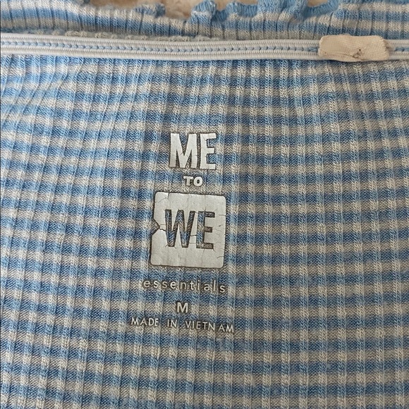 New Pacsun Ribbed Top Off Shouler Baby Blue Top - Picture 3 of 4